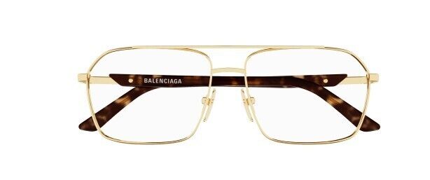 Balenciaga BB0248O 002 Gold-Havana Square Men's Eyeglasses