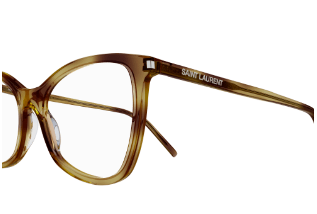 Saint Laurent SL 478 Jerry 003 Havana/Clear Soft Square Women's Eyeglasses