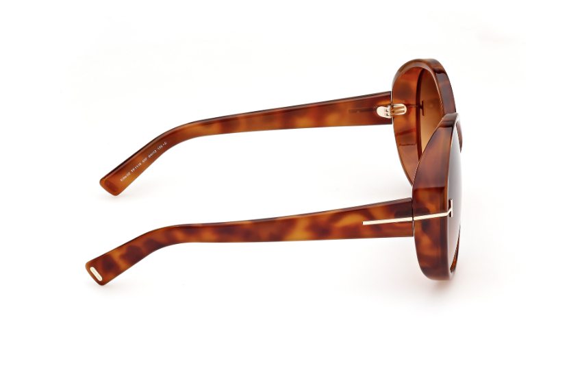 Tom Ford EDIE-02 FT1116 53F Blonde Havana/Brown Oval Women's Sunglasses