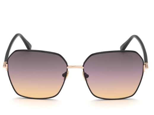 Tom Ford FT0839 Claudia-02 01B Rose Gold-Shiny Black/Smoke Gradient Sunglasses