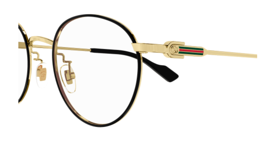 Gucci GG1613OJ 001 Gold Round Women's Eyeglasses