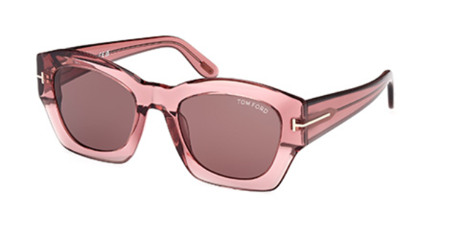 Tom Ford GUILLIANA FT1083 72E Shiny Dark Pink/Brown Square Women's Sunglasses