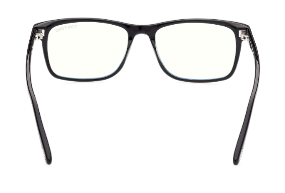 Tom Ford FT5752 B 001 Shiny Black/ Clear Square 55 mm Men's Eyeglasses