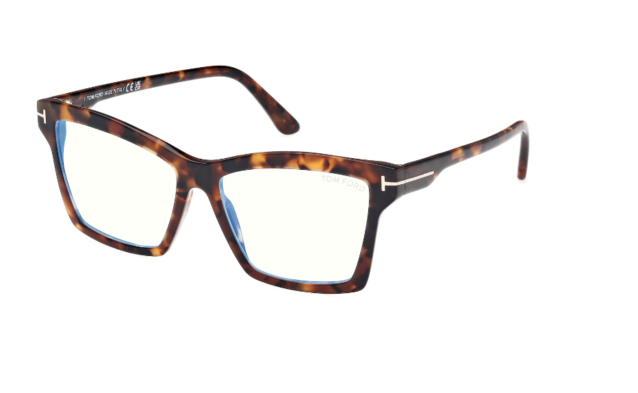 Tom Ford FT5964-B 052 Dark Havana/Dark Havana Square Women's Eyeglasses