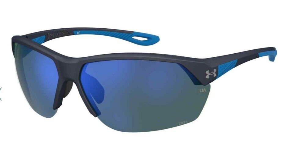 Under Armour  UA-Compete 009V-V8 Grey/Blue Rectangular Men's Sunglasses