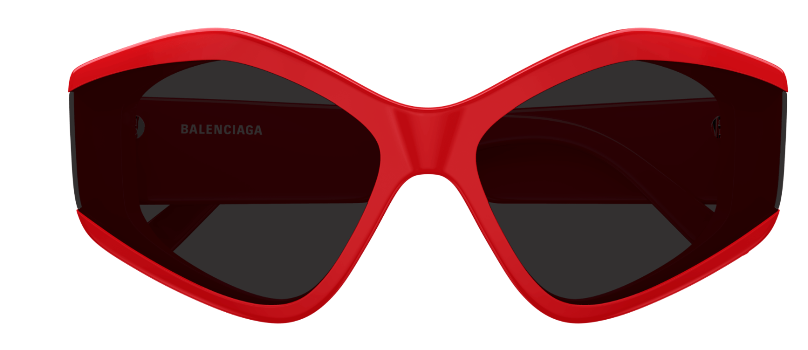 Balenciaga BB0302S-004 Red/Grey Cat Eye Oversized Women's Sunglasses