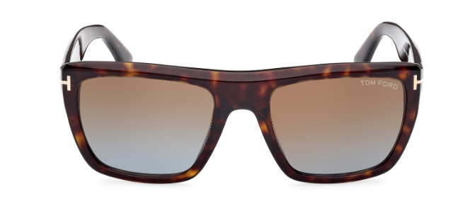 Tom Ford FT1077-N 52F Dark Havana /Brown Gradient Square Men's Sunglasses