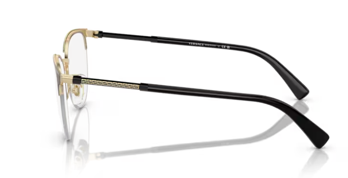 Versace 0VE1247 1252 Black/Pale Gold Cat-Eye Women's Eyeglasses