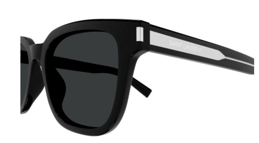 Saint Laurent SL 711 001 Black/Crystal Soft Rectangle Men's Sunglasses