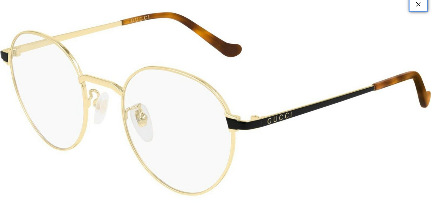 Gucci GG 0581O 005 Round Oval Gold Unisex 50 mm Eyeglasses