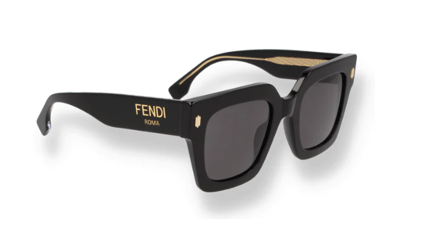 Fendi FE40101I 01A Black /Grey Square Women's Sunglasses