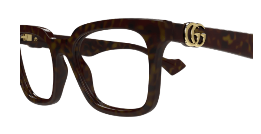 Gucci GG1728O 002 Havana Square Cat Eye Women's Eyeglasses