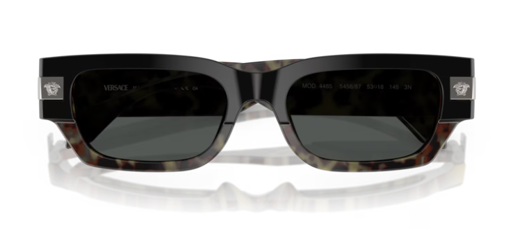 Versace 0VE4465 545687 Havana/Dark Grey Rectangular Men's Sunglasses