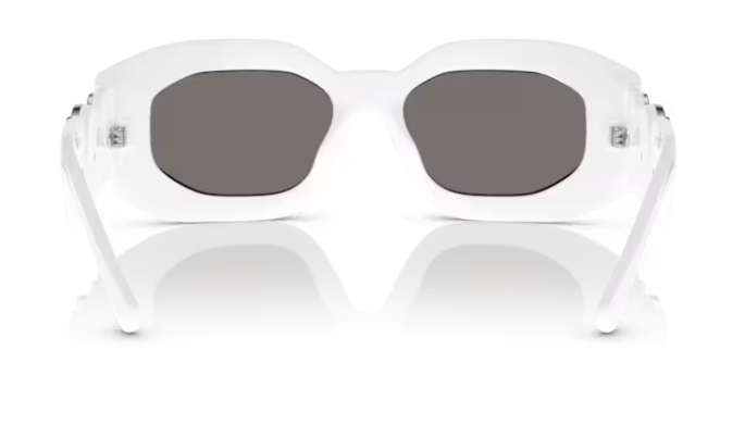 Versace 0VE4425U 314/6G White/Light Grey Mirror Silver Oval Men's Sunglasses