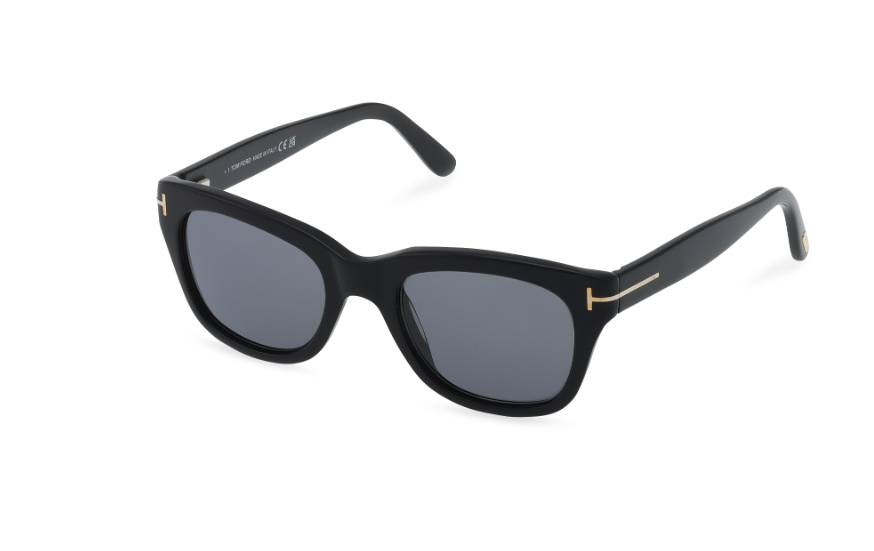 Tom Ford SNOWDON 01D Shiny Black/Smoke Square Men's Sunglasses