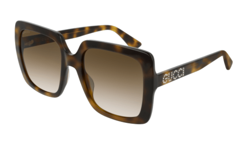 Gucci GG0418S 003 Havana/Brown Gradient Square Women's Sunglasses