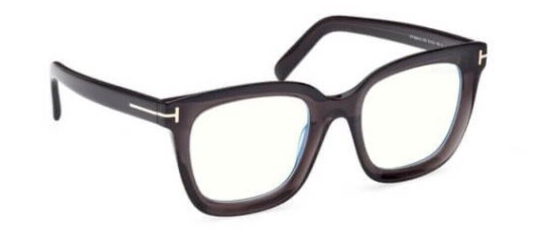 Tom Ford FT5880-B 020  Shiny Transparent Grey/ Blue Block  Women's Eyeglasses