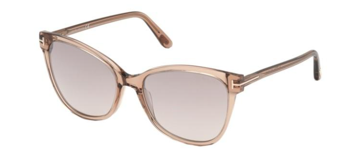 Tom Ford FT 0844 Ani 45G Transparent Brown/Brown Mirrored Gradient Sunglasses