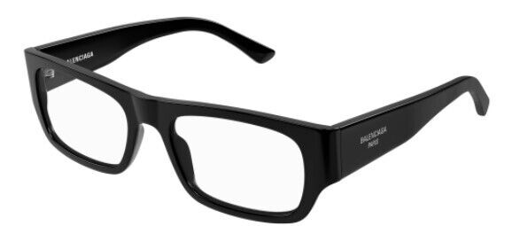 Balenciaga BB0370O 001  Black Rectangular Men's Eyeglasses