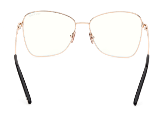 Tom Ford FT5906 001 Black/Monocolor/Shiny Rose Gold Butterfly Women's Eyeglasses