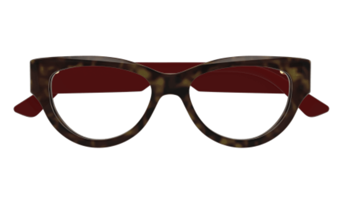 Gucci GG1665O 006 Havana/Red Cat Eye Women's Eyeglasses