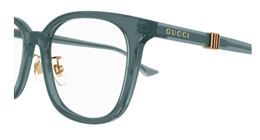 Gucci GG1500OK 003 Green Soft Square Men's Eyeglasses