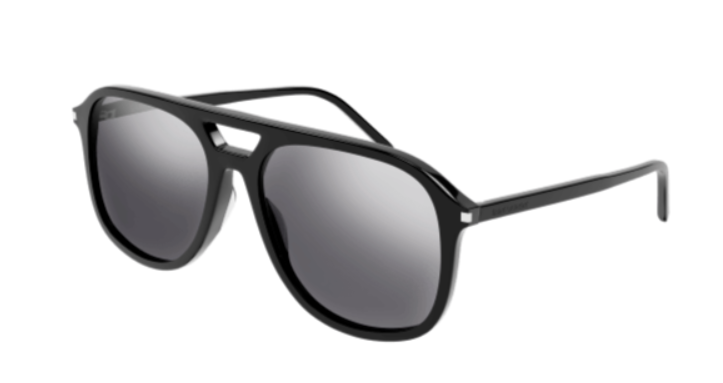 Saint Laurent SL 476-002 Black/Silver Soft Square Men's Sunglasses