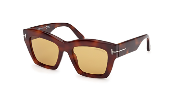 Tom Ford Luna FT1191 53E Blonde Havana/Brown Square Women's Sunglasses