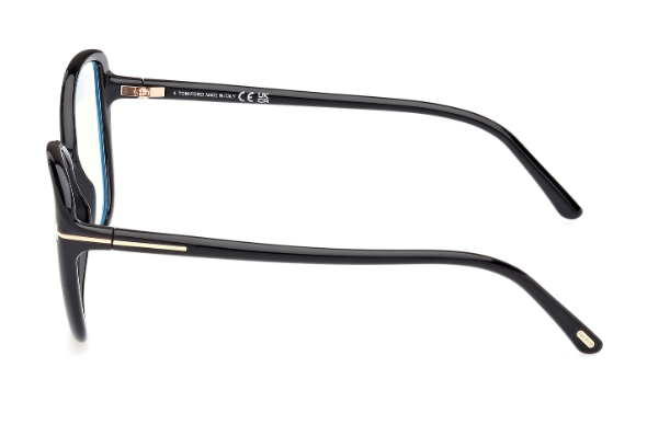 Tom Ford FT5907 001 Shiny Black  / Clear Butterfly shaped Women's Eyeglasses