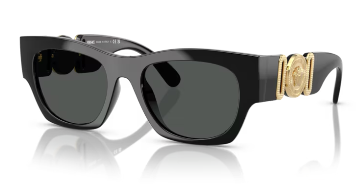 Versace 0VE4479U GB1/87 Black/Dark Grey Soft Square Men's Sunglasses