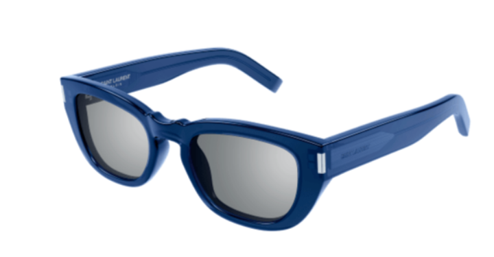 Saint Laurent SL 601 006 Blue/Silver Square Men's Sunglasses