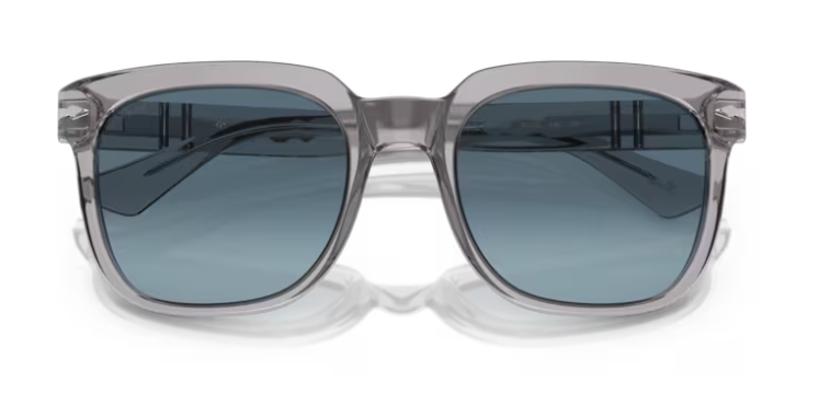 Persol 0PO3323S 309/Q8 Transparent grey/Azure blue Square 53mm Men's Sunglasses