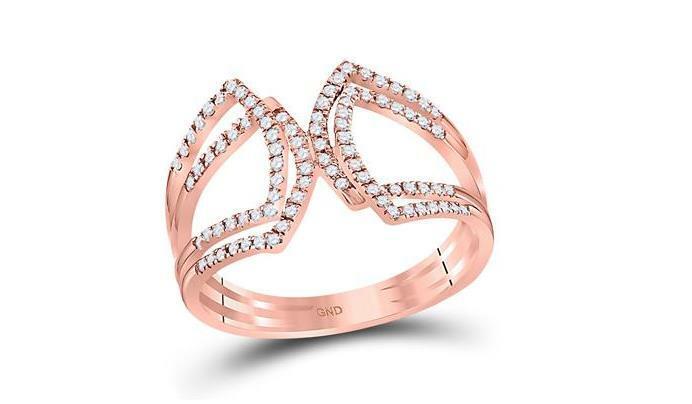 10kt Rose Gold Diamond Womens Fashion Band Ring 1/4 Ct