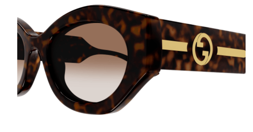 Gucci GG1553S 002 Havana/Brown Gradient Oversized Square Women's Sunglasses