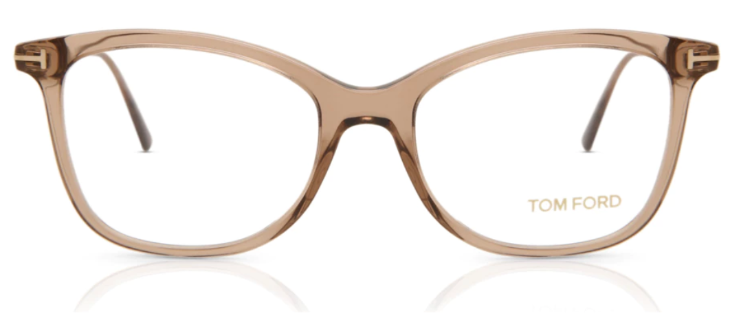 Tom Ford FT5510 045 Shiny Light Brown/Matte Deep Gold Cat Eye Women's Eyeglasses