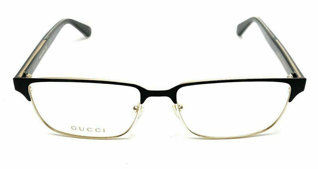 GUCCI GG0383O 004 Rectangular Black Endura Gold Men's Eyeglasses