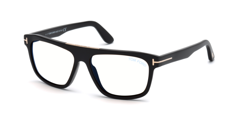 Tom Ford CECILIO-02 FT0628 001 Shiny Black Square Men's Eyeglasses