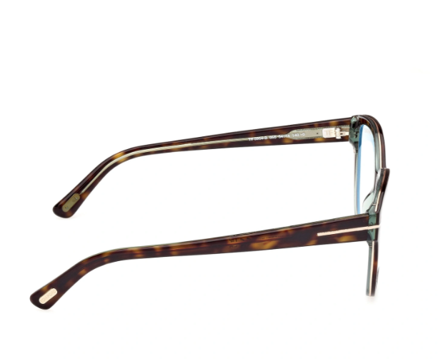 Tom Ford FT5954-B 055 Dark Havana/Blue Block Lenses Cat-Eye Women's Eyeglasses