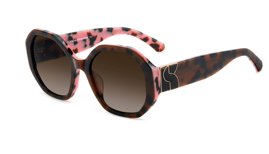 Kate Spade FLYNNIE/G/S 0B0 BW Pink Havana Rectangular Women's Sunglasses