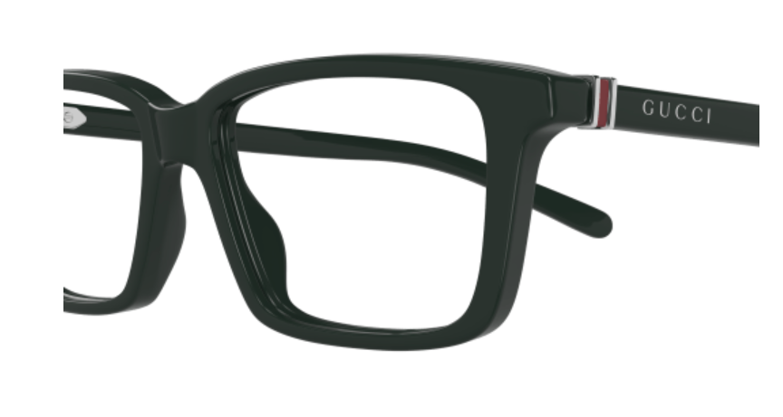 Gucci GG1672O 008 Green Rectangle Men's Eyeglasses