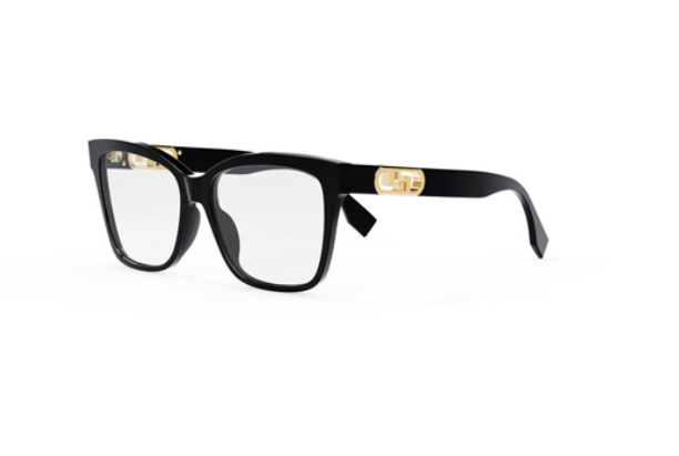 FENDI O'LOCK FE50025I 001 Black Square Women's Eyeglasses