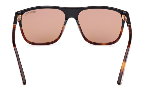 Tom Ford FT1081 05E Black-Red Havana/Brown Square Gradient Sunglasses