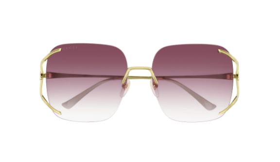 Gucci GG0646S 003 Gold/Violet Gradient Oversized Square Women's Sunglasses