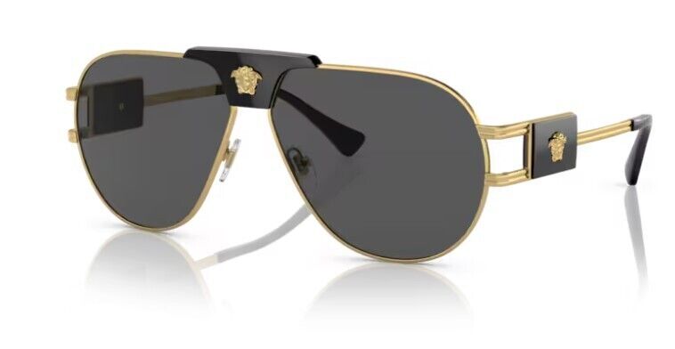 Versace 0VE2252 100287 Dark Grey / Gold Oval Shaped Men's Sunglasses