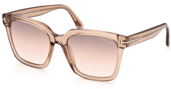 Tom Ford FT 0952 Selby 45G Transparent Brown/Sand Gold Mirrored Sunglasses