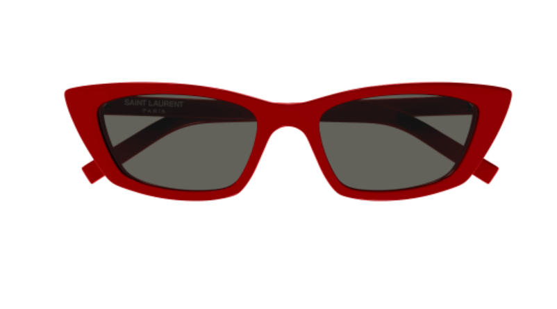 Saint Laurent SL 277 012 Red/Grey Narrow Cat-Eye Women Sunglasses