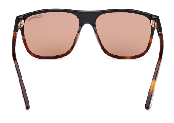 Tom Ford FT1081 05E Black-Red Havana/Brown Square Gradient Sunglasses