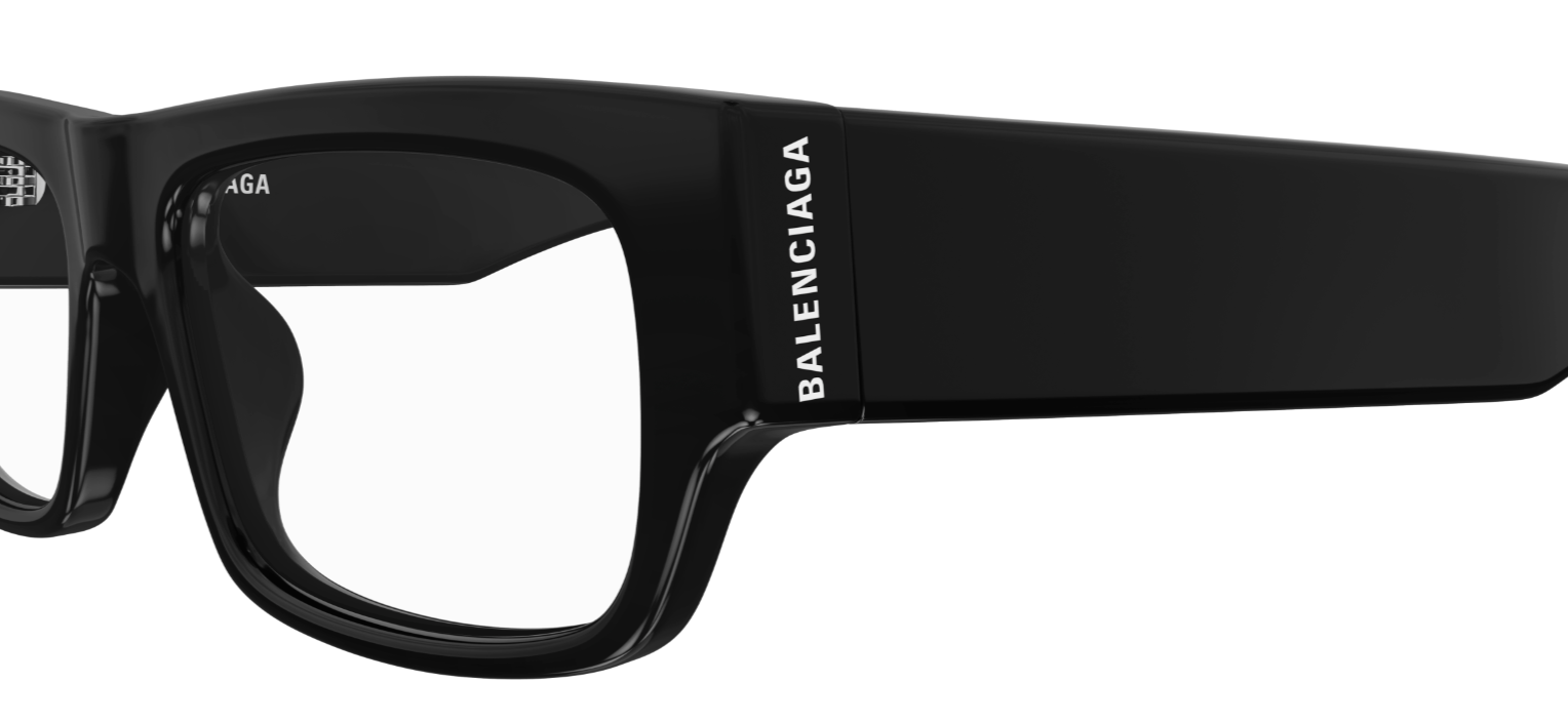 Balenciaga BB0304O 001 Black Rectangular Women's Eyeglasses