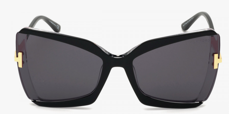 Tom Ford FT0766 Gia 03A Black/Gray Cat eye Women's Sunglasses