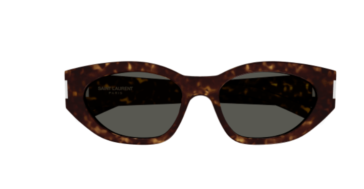 Saint Laurent SL 638 002 Havana / Grey Cat Eye Women's Sunglasses